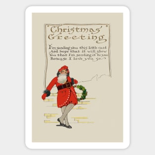 Vintage Christmas Sultry Santa Sticker